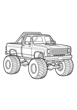 Voir le coloriage Monster truck rétro des années 80 restauré