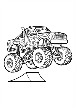 Voir le coloriage Monster truck rose étincelant pour le spectacle