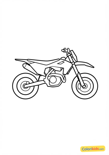 Desenho para colorir para imprimir: moto supermotard com pneus lisos