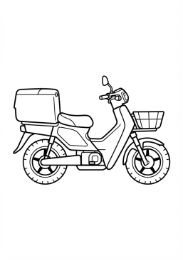 Malvorlage Schnelles City-Liefermotorrad