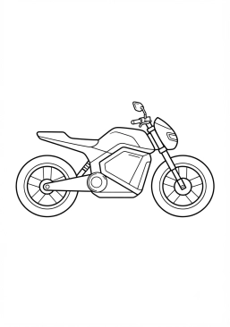 Malvorlage Modernes, leises Elektromotorrad