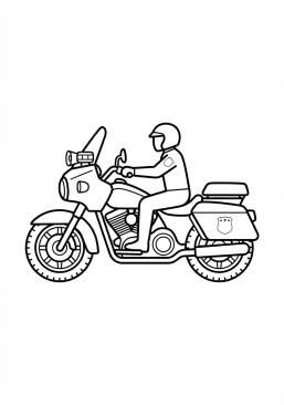 Malvorlage Polizeimotorrad mit Blaulicht