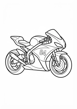 Malvorlage Rennmotorrad mit aerodynamischen Linien