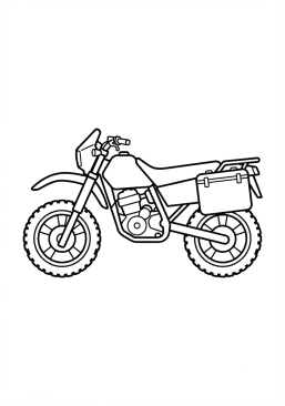 Malvorlage Tourenmotorrad mit Reisekoffern