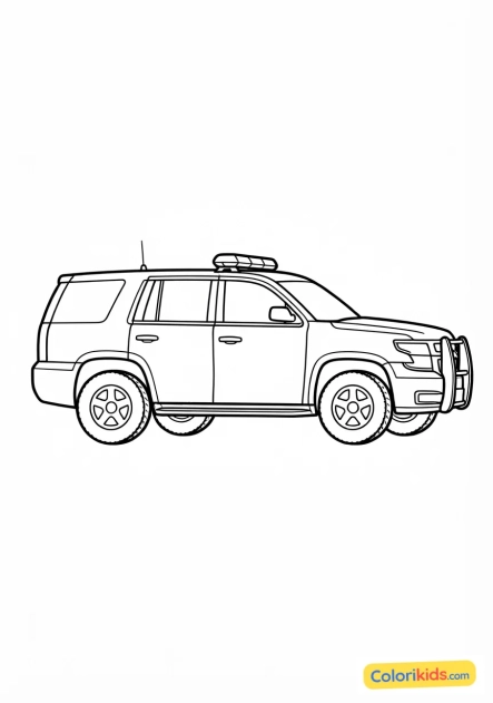 Coloriage à imprimer : voiture de police des frontières et douanes