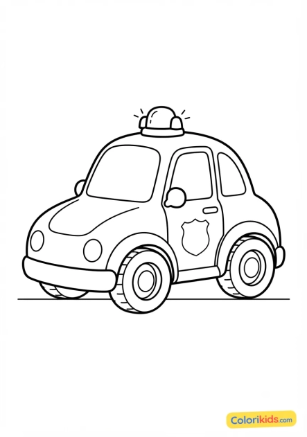 Coloriage à imprimer : voiture de police miniature jouet pour enfant