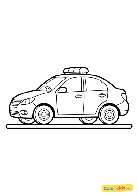 Coloriage à imprimer : voiture de police municipale de proximité