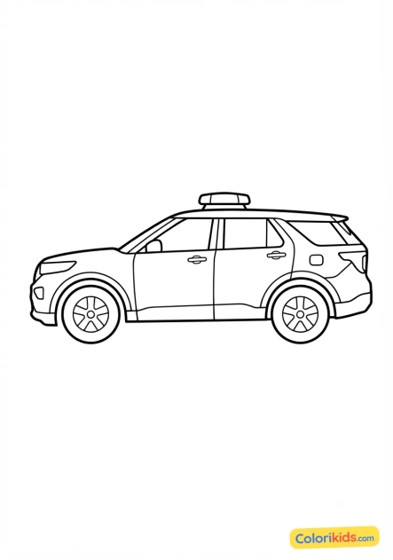 Coloriage à imprimer : voiture de police de la brigade des stups