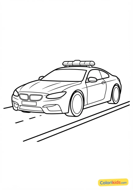 Coloriage à imprimer : véhicule d'intervention rapide de la gendarmerie