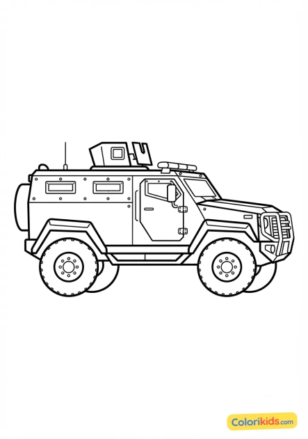 Coloriage à imprimer : véhicule d'intervention des forces spéciales