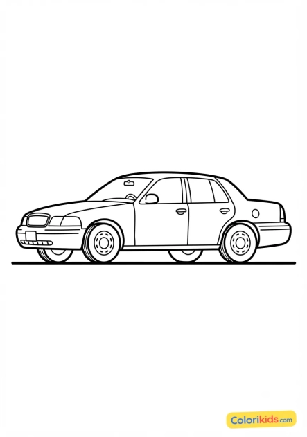 Coloriage à imprimer : voiture de police secrète d'enquêteurs en civil