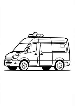 Voir le coloriage Voiture de police de secours d'urgence