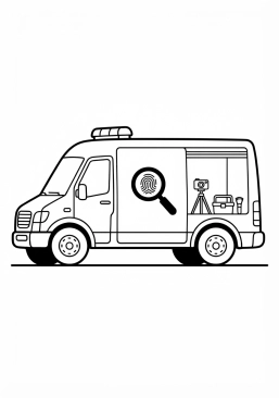 Voir le coloriage Voiture de police forensic pour la police scientifique