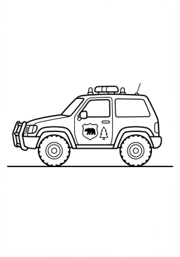 Voir le coloriage Voiture de patrouille de police forestière