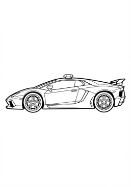 Voir le coloriage Voiture de sport haute performance de la police