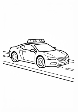 Voir le coloriage Voiture de patrouille autoroute ultra-rapide