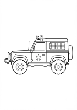 Voir le coloriage Voiture de patrouille tout-terrain 4x4