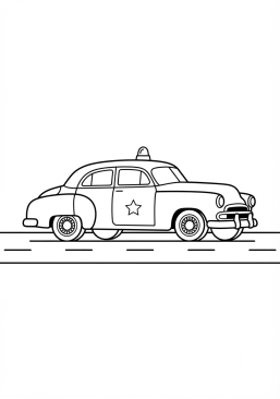 Voir le coloriage Voiture de police historique d'époque restaurée