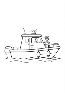 Voir le coloriage Bateau de police fluviale et nautique