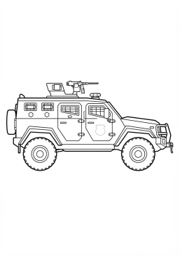 Voir le coloriage Véhicule blindé d'intervention des forces spéciales
