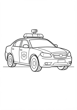 Voir le coloriage Voiture de police de la circulation et des accidents