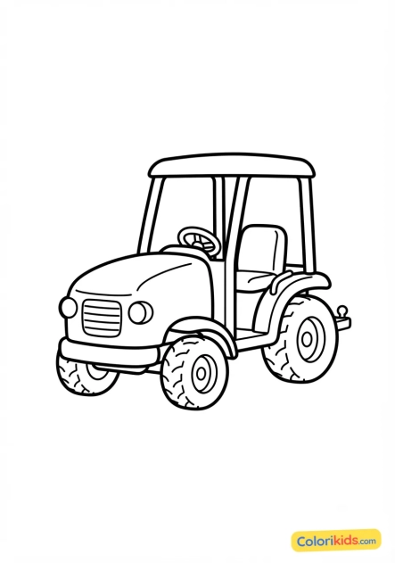 Coloriage à imprimer : tracteur compact pour jardinage