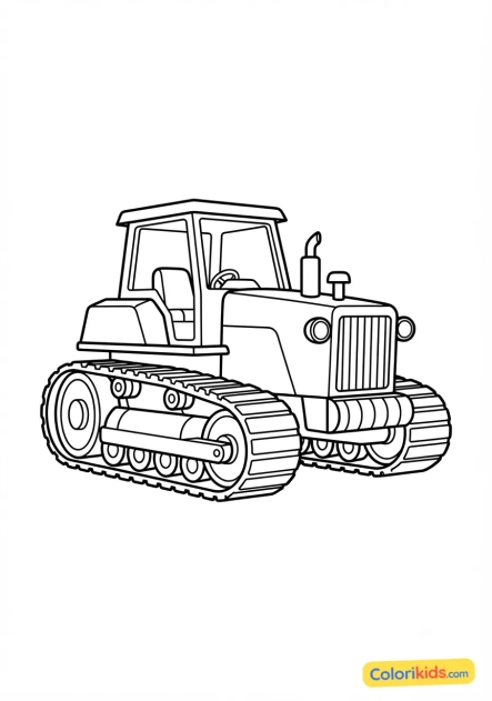 Coloriage à imprimer : tracteur sur chenilles pour terrains difficiles