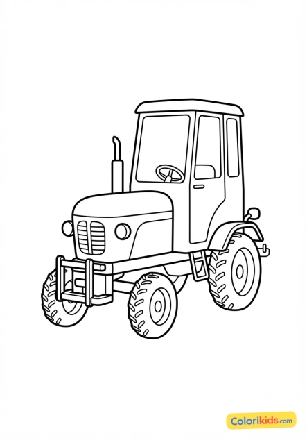 Coloriage à imprimer : tracteur de vigne étroit