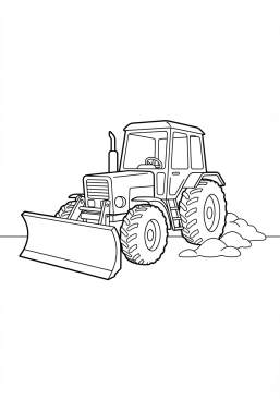 Voir le coloriage Tracteur déneigeur avec une lame à l'avant
