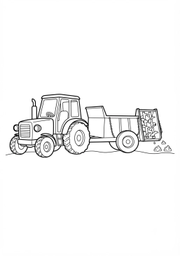 Voir le coloriage Tracteur avec un épandeur de fumier