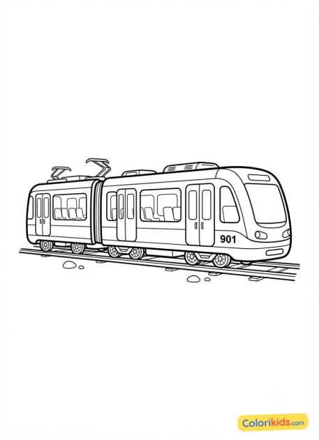 Desenho para colorir para imprimir: trem de passageiros urbano
