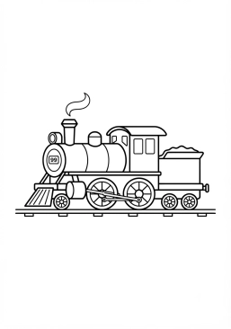 Malvorlage Klassische Dampflokomotive