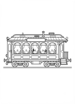 Malvorlage Eleganter Speisewagen