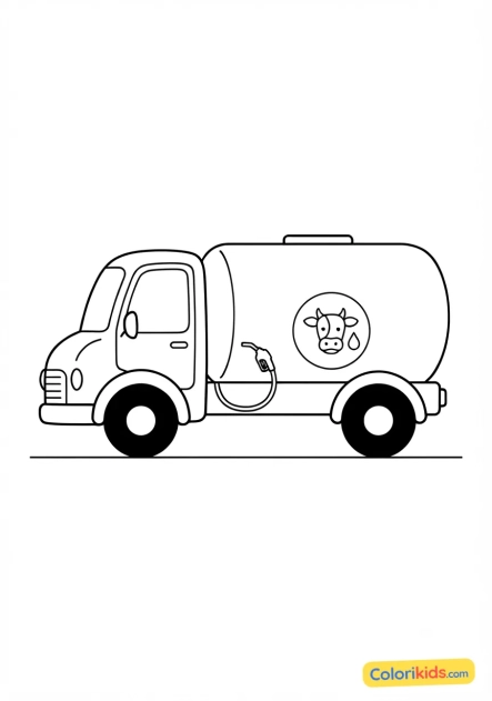 Desenho para colorir para imprimir: caminhão-tanque de leite fresco