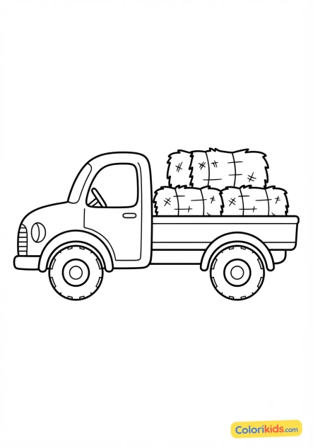 Ausmalbild zum Ausdrucken: heutransporter für den Bauernhof