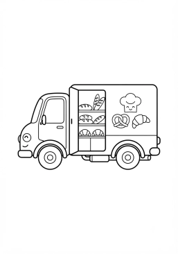 Malvorlage Brot- und Gebäcklieferwagen