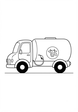 Malvorlage Milchlastwagen mit frischer Milch