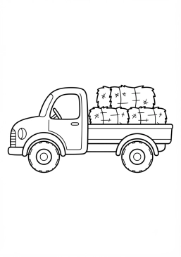 Malvorlage Heutransporter für den Bauernhof