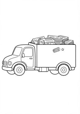 Malvorlage Zeitungslieferwagen