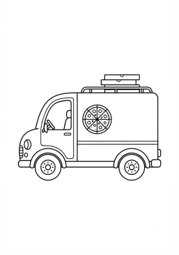 Malvorlage Pizzalieferwagen