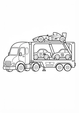 Malvorlage Rennwassertransporter / Rennwagentransporter