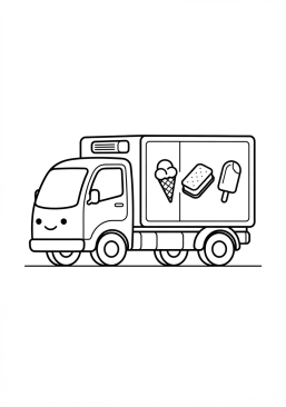 Malvorlage Kühlwagen mit Eiscreme