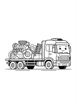Malvorlage Ersatzteiltransporter