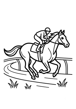 Racehorse on the track Coloring
