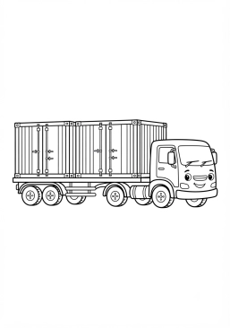 Truck transporting colorful containers Coloring