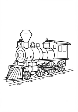 Coloriage Locomotive ancienne avec des pistons visibles